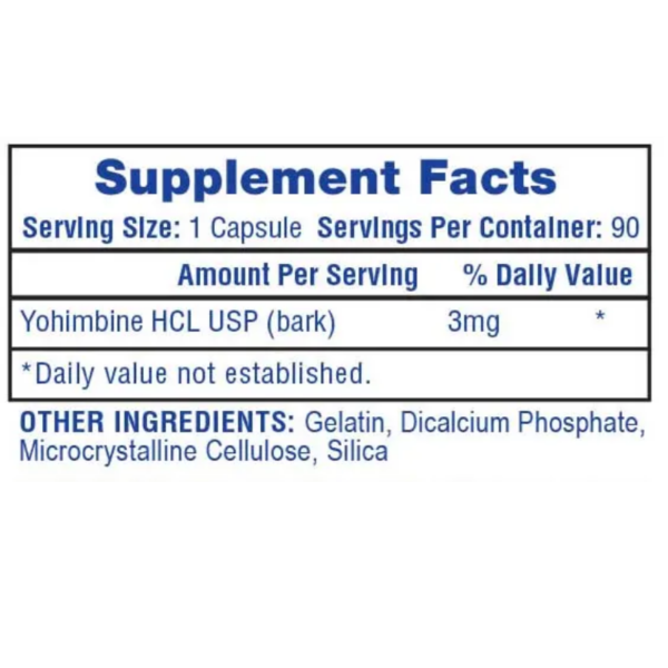 Yohimbine HCL x 90 caps
